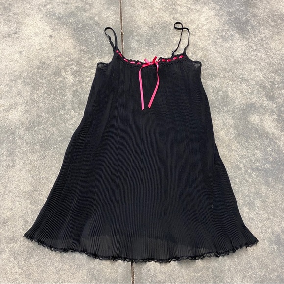 Apt. 9 Other - Y2k apt 9 Black crinkle mini nightgown dress slip M